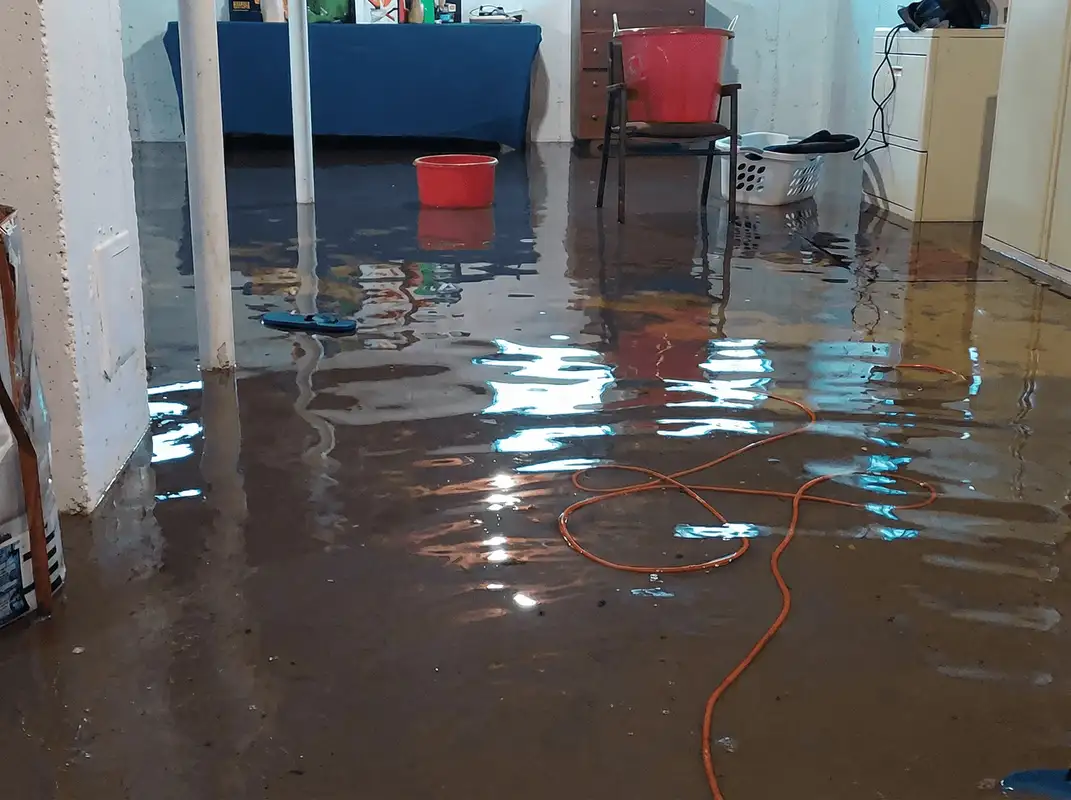 Basement with boiler, cabinets and washing machine completely flooded in Hollywood, FL